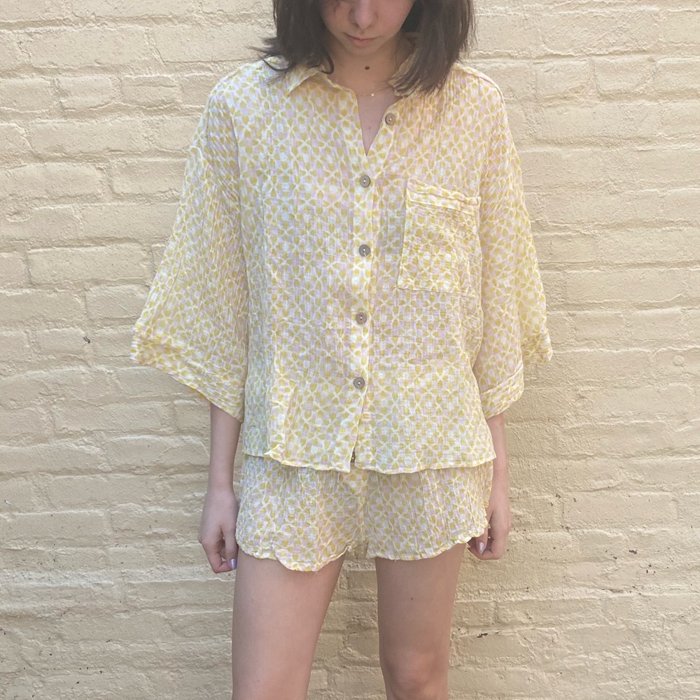 INTIMATELY FREE PEOPLE - Lounge Shorts & Oversized Button Down - Medium - NWOT
